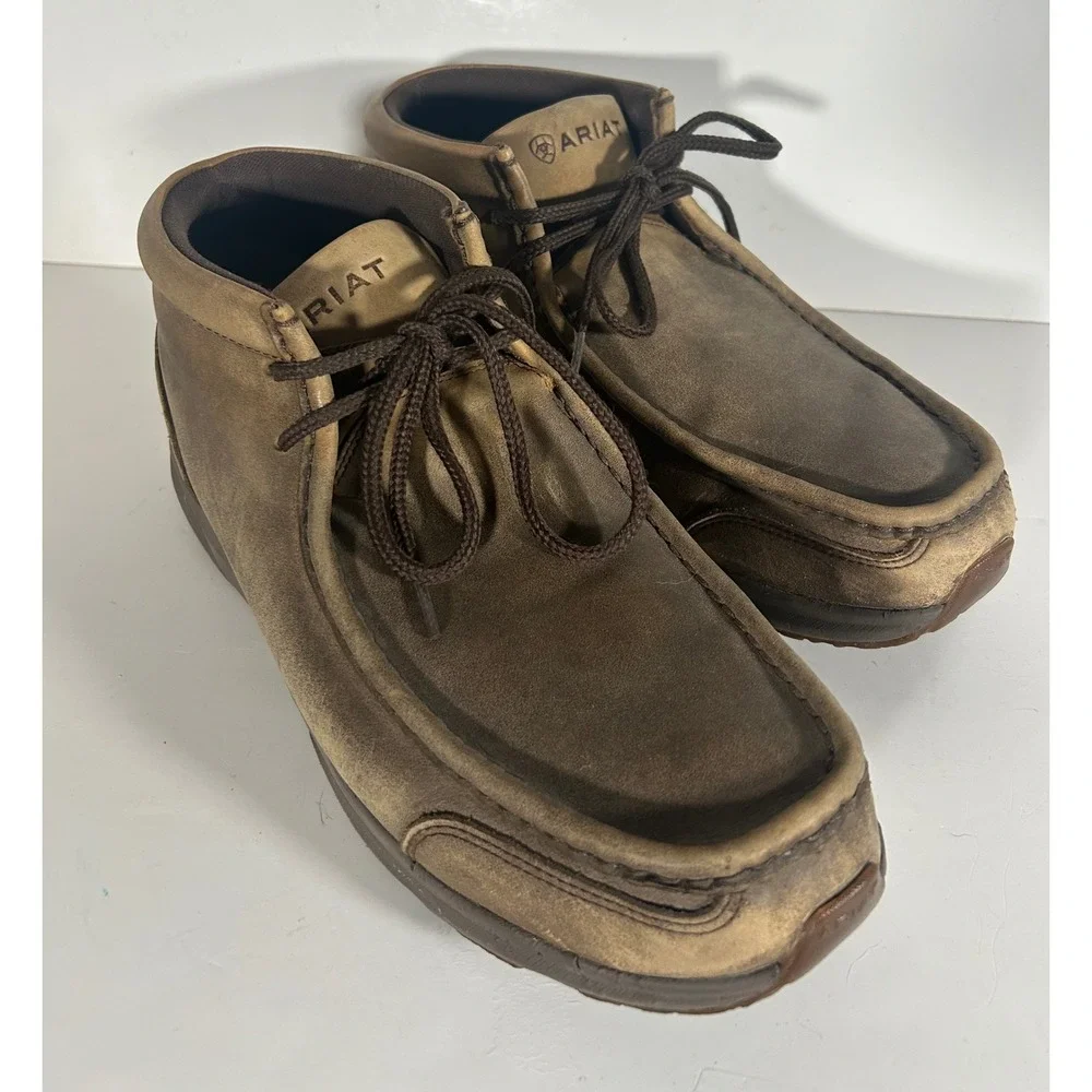 Ariat Spitfire Mens Brown Leather Chukka Moc Toe Boots 10021723 Size 13 D